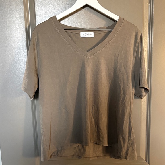 Carly Jean Los Angeles Tops - CJLA Vintage V-neck Tee